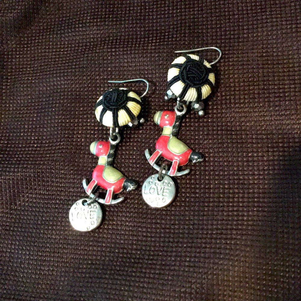 Rocking horse dangle earrings